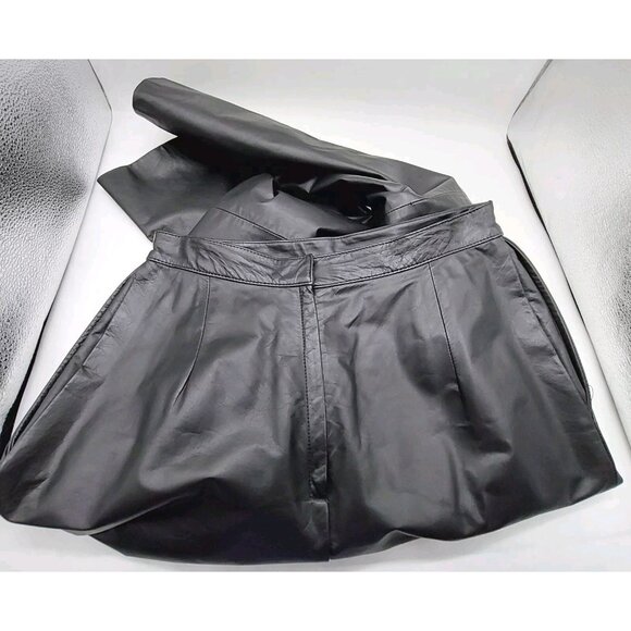 West Bay Women's Size 10 Leather Pants Black High Rise Vintage - Picture 10 of 11